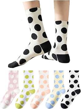 Amazon.com: LONGSILVER Polka Dots Socks Women Big Dots High